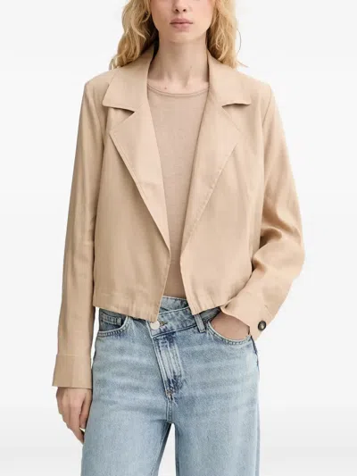 Marc O'polo Notch-lapel Elasticated-hem Jacket In Neutral