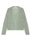 Marc O'polo Open-knit Cardigan In Green
