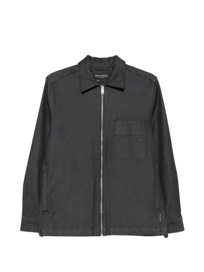 Marc O'polo Patch-pocket Shirt Jacket In Gray
