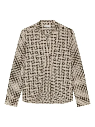 Marc O'polo Gemusterte Bluse In Brown
