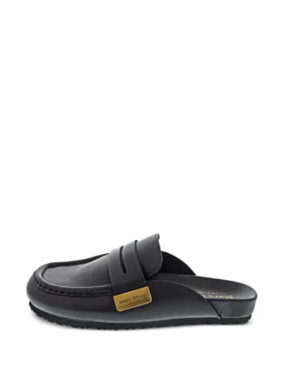 Marc O'polo Penny-strap Leather Mules In Black