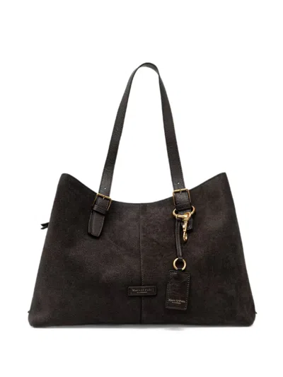 Marc O'polo Phillis Suede Buckle-detail Tote Bag In Brown