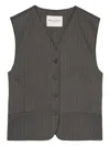 Marc O'polo Pinstripe Sleeveless Waistcoat In Gray