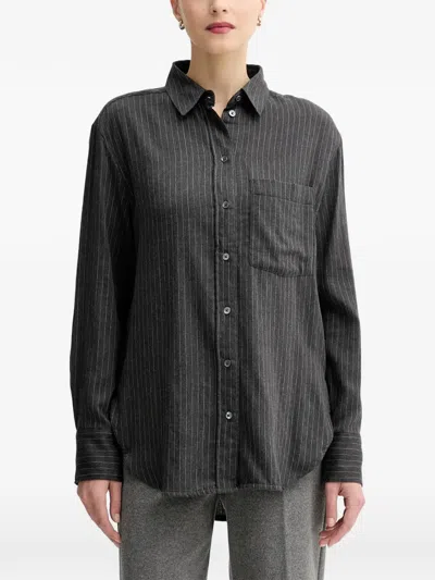 Marc O'polo Pinstripe-pattern Patch-pocket Shirt In Gray