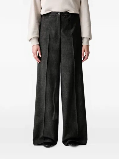 Marc O'polo Pinstripe-pattern Trousers In Black