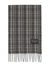Marc O'polo Plaid Fringed Scarf In Gray