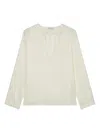 Marc O'polo Pleated Collar Long-sleeve Blouse In Neutral