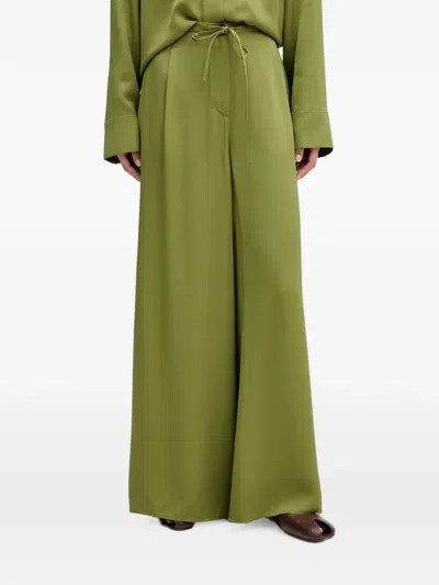 Marc O'polo Pleated Drawstring Palazzo Pants In Green