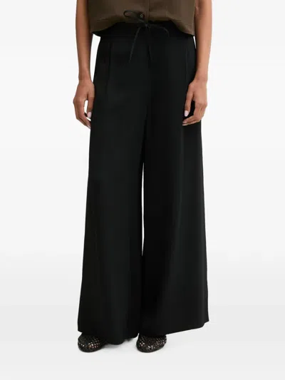 Marc O'polo Pleated Drawstring-waist Trousers In Black