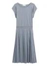 Marc O'polo Pleated Midi Dress In Gray