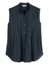 Marc O'polo Pleated Sleeveless Blouse In Black