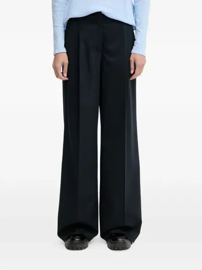 Marc O'polo Pleated Wide-leg Trousers In Blue