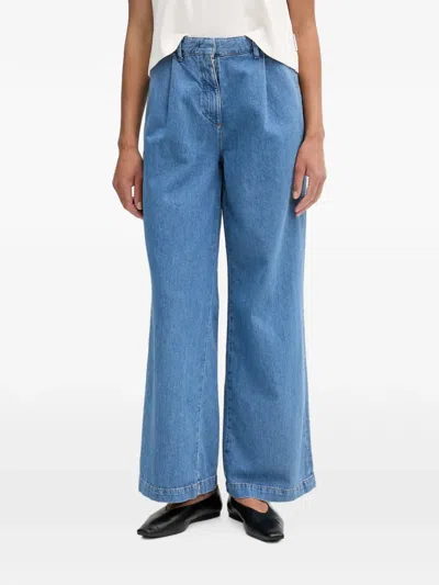 Marc O'polo Pleated Wide-leg Jeans In Purple