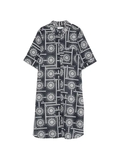 Marc O'polo Pocket Patterned Mini Dress In Blue