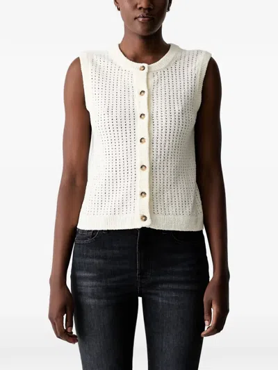 Marc O'polo Pointelle-knit Button-up Cardigan In Neutral
