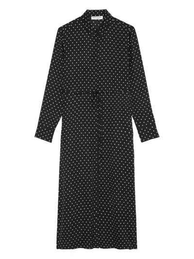 Marc O'polo Polka-dot Shirtdress In Black