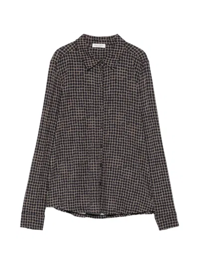 Marc O'polo Polka-dot Long-sleeve Shirt In Gray