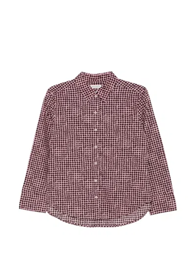 Marc O'polo Polka-dot Long-sleeve Shirt In Red
