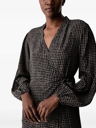 Marc O'polo Polka-dot Midi Dress In Black