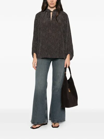 Marc O'polo Polka-dot Tie-neck Blouse In Black