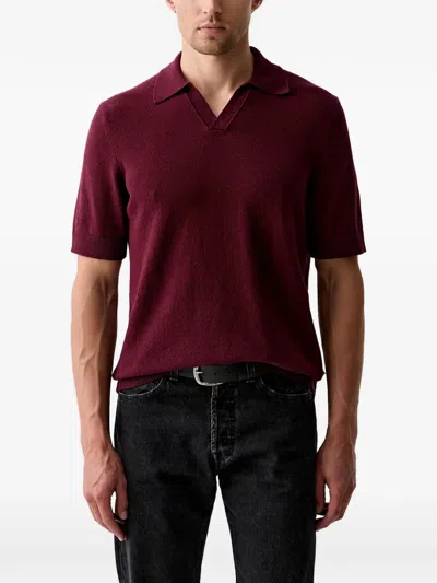 Marc O'polo Polo-collar T-shirt In Burgundy