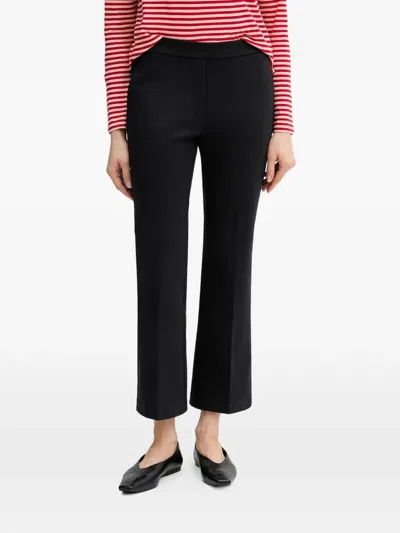 Marc O'polo Pressed-crease Flared Trousers In Black