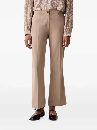 Marc O'polo Pressed-crease Flared Trousers In Neutral
