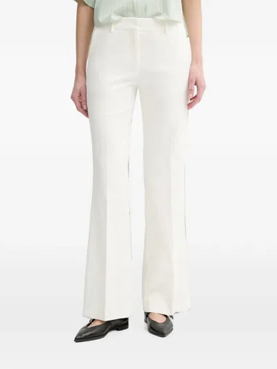 Marc O'polo Pressed-crease Flared Trousers In White