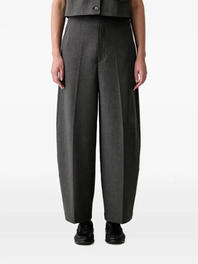 Marc O'polo Pressed-crease Tailored Trousers In 그레이