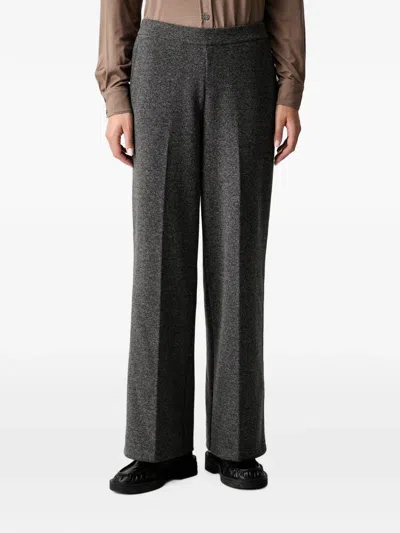 Marc O'polo Pressed-crease Wide-leg Trousers In Gray