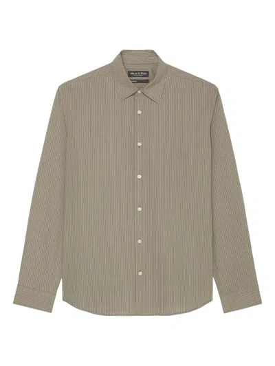 Marc O'polo Printed Button-up Shirt In Brown