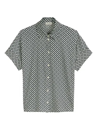 Marc O'polo Printed Short-sleeve Shirt In Gray