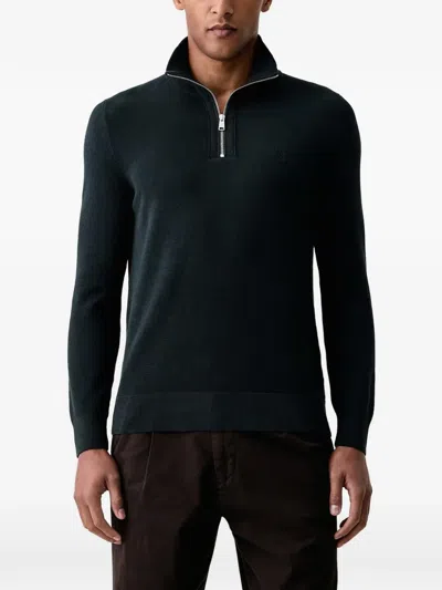 Marc O'polo Quarter-zip Waffle-knit Sweater In Brown