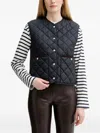 Marc O'polo Quilted Buttoned Gilet In Blue