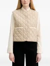 Marc O'polo Quilted Buttoned Gilet In Neutral