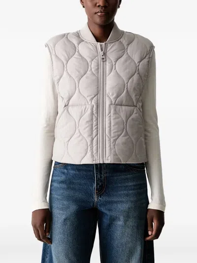 Marc O'polo Quilted Gilet In Gray