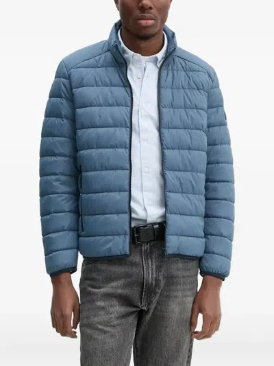 Marc O'polo Quilted High-neck Padded Jacket In Blue