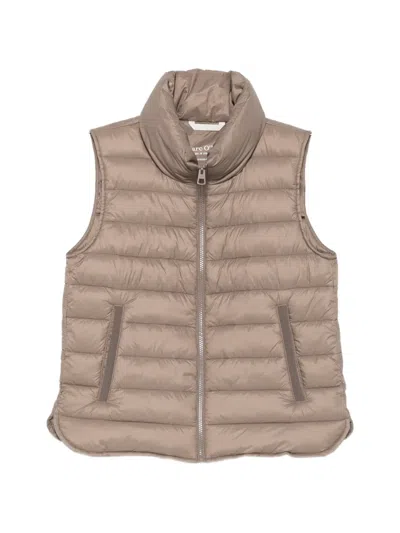 Marc O'polo Quilted High-neck Gilet In Pink