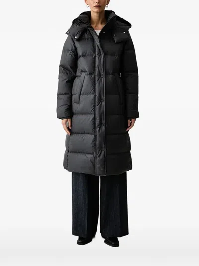 Marc O'polo Quilted Hooded Coat In Black