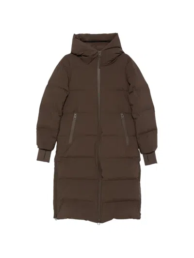 Marc O'polo Quilted Hooded Coat In Brown