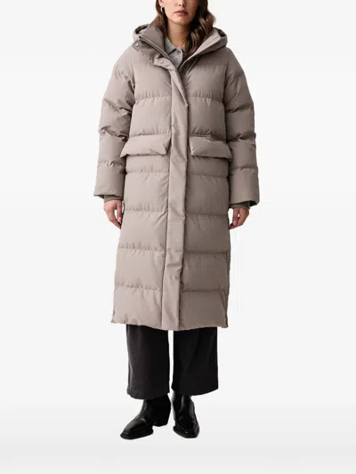 Marc O'polo Quilted Hooded Coat In Brown