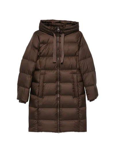 Marc O'polo Quilted Hooded Coat In Brown