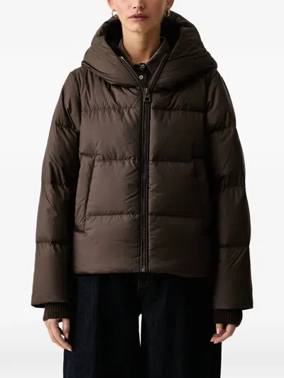 Marc O'polo Quilted Hooded Jacket In Brown