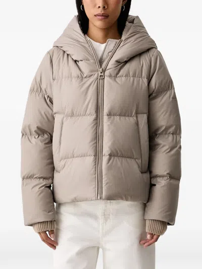 Marc O'polo Quilted Hooded Jacket In Neutral
