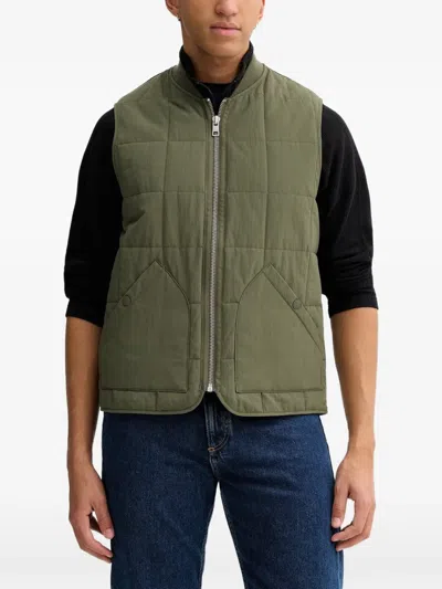 Marc O'polo Quilted Water-repellent Vest In Green