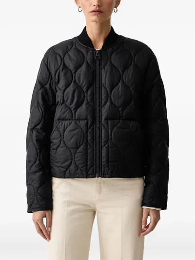 Marc O'polo Quilted Zip-up Bomber Jacket In Blue