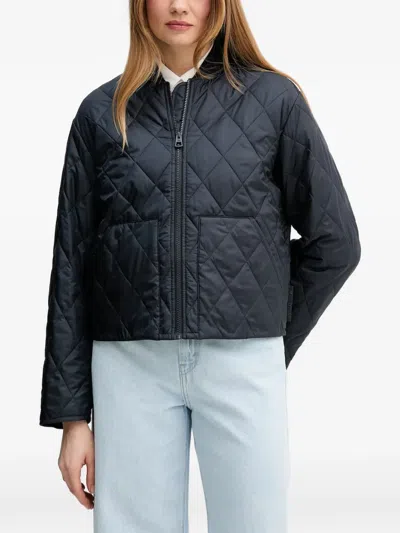 Marc O'polo Quilted-finish Blouson Jacket In Blue
