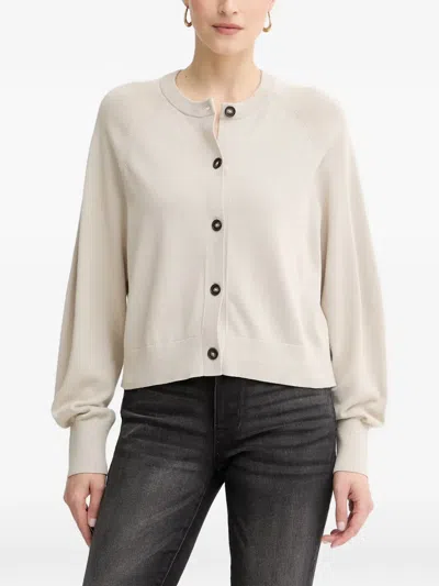 Marc O'polo Raglan-sleeve Button-up Cardigan In Neutral