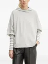 Marc O'polo Raw-edge Hoodie In Gray