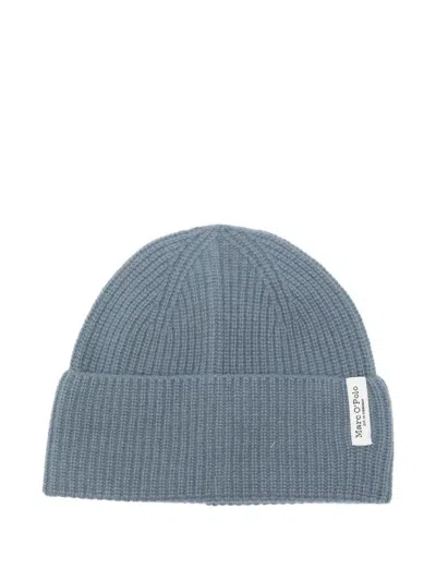 Marc O'polo Ribbed Beanies In Blue